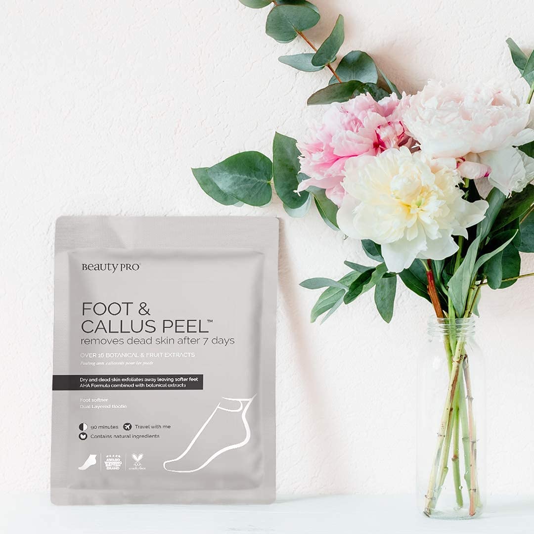 BEAUTYPRO FOOT & CALLUS PEEL With 16 Natural Plant Botanicals | Vegan Foot Peel Mask for Baby Soft Feet | Cracked Heel Repair | Exfoliating Socks | Foot Mask Peel |