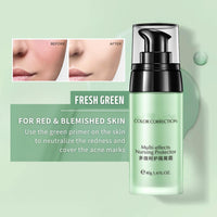 Anti-redness Face Primer, Green Colour Corrector, Make up Primer for Red & Blemished Skin, Moisturising Foundation Base, Brighten Skin Tone, Grips Makeup To Last, Hydrating Isolation Cream, 40g