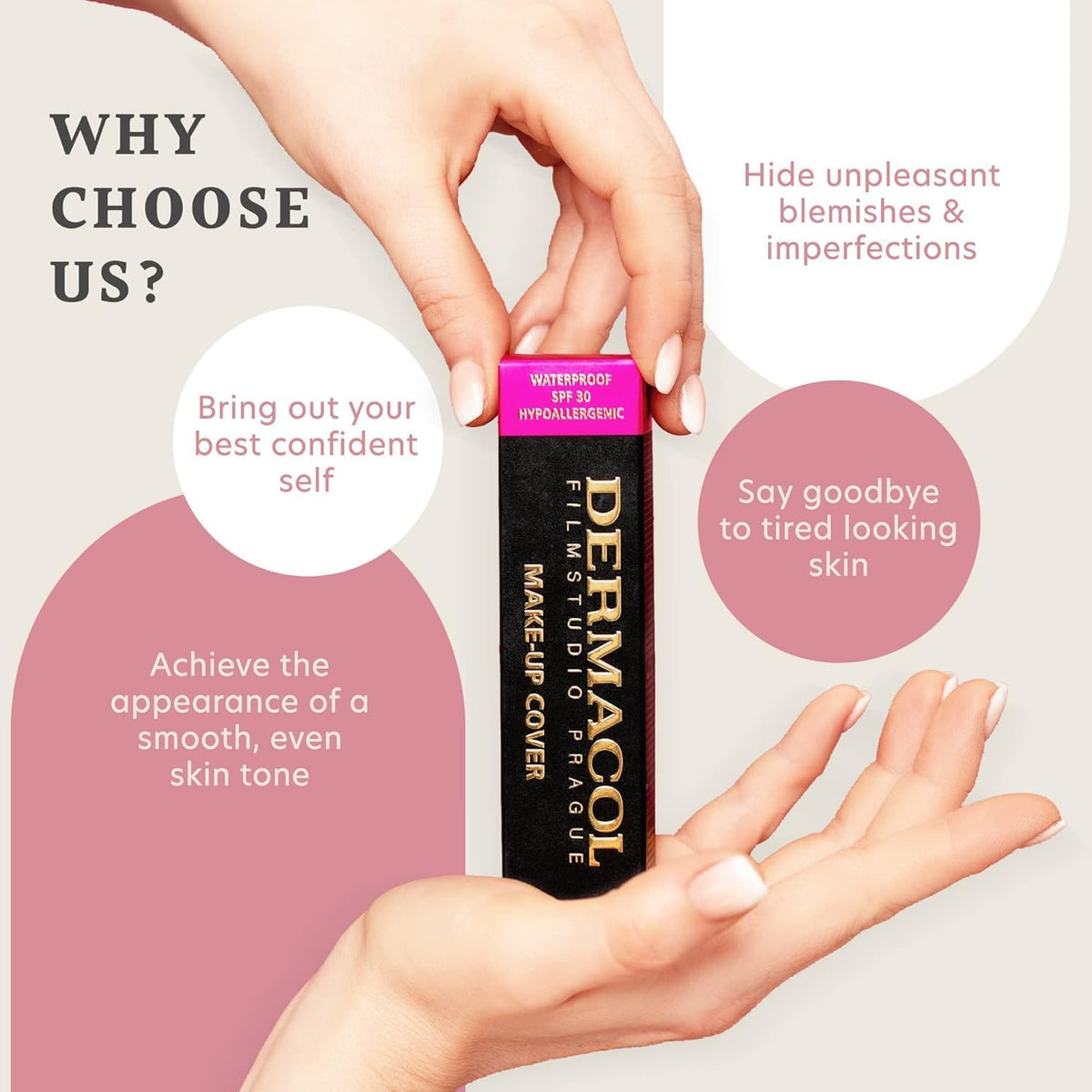 Dermacol Mini Full Coverage Foundation 13g, Liquid Matte Makeup with SPF 30, Waterproof Foundation for Oily Skin, Acne, & Under Eye Bags, Long-Lasting Makeup Products Shade - 210