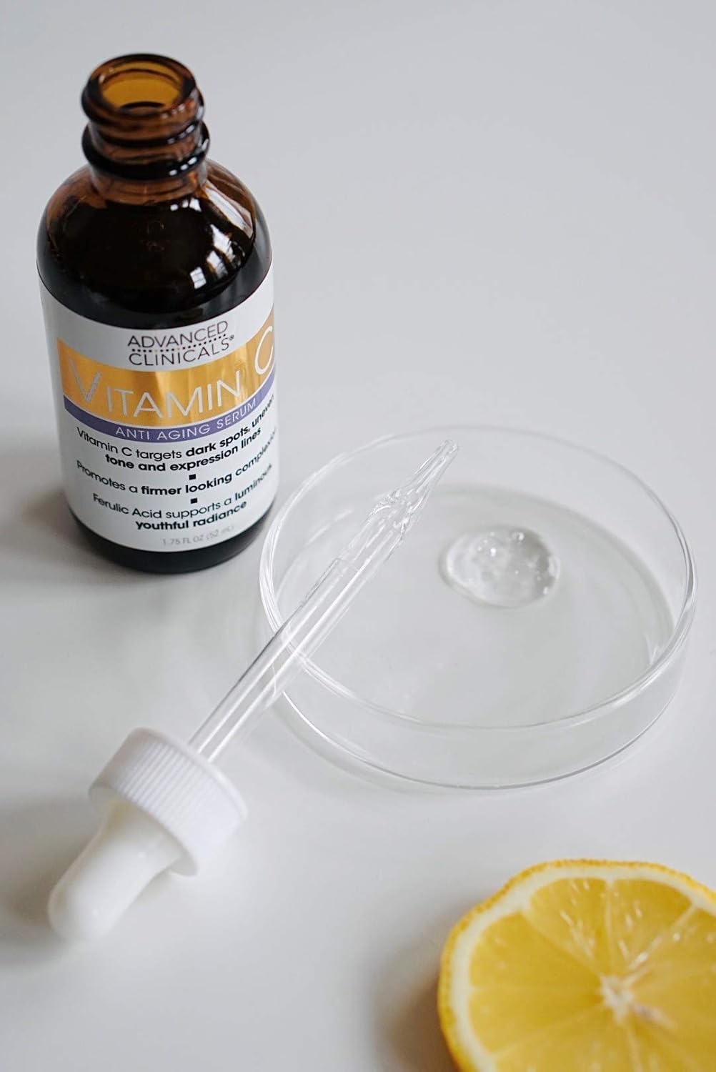 Advanced Clinicals Brightening Vitamin C Face Serum Anti Aging Eye Serum | Potent Vitamin C Face Moisturizer Acne Facial Serum For Dark Spot Treatment, Wrinkle Repair, & Uneven Skin Tone, 1.75 Fl Oz