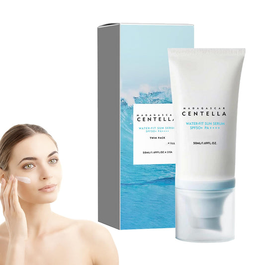 Neyeau Centella Sunscreen, SPF 50 Madagascar Centella Face Sunscreen, PA++++ Water-fit Sun Serum, Skincare Moisturizing, Non Sticky Refreshing UV Defense