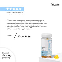 Omega 3 Vitamin Gummies by Known Nutrition with DHA & EPA | 60 Two-a-Day Omega 3 Gummies (One Month’s Supply) | Supports Heart, Brain & Eye Health | Lemon & Orange Flavoured Omega-3 (Pack of 1)