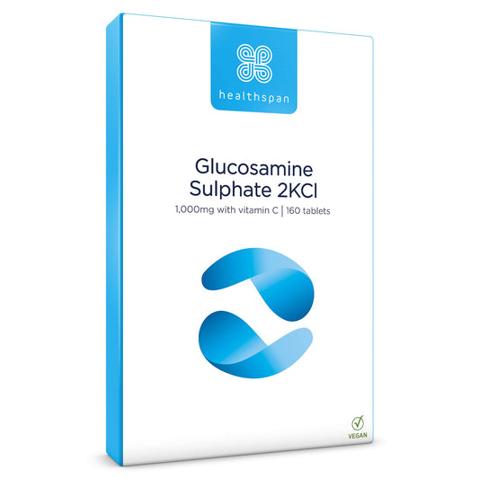 healthspan Healthspan Glucosamine Sulphate 2KCI 1,000mg (10 Months’ Supply) | Sustainably sourced Plant-Based glucosamine to Support Your Joints | 591mg Glucosamine Base with 20mg Vitamin C | Vegan