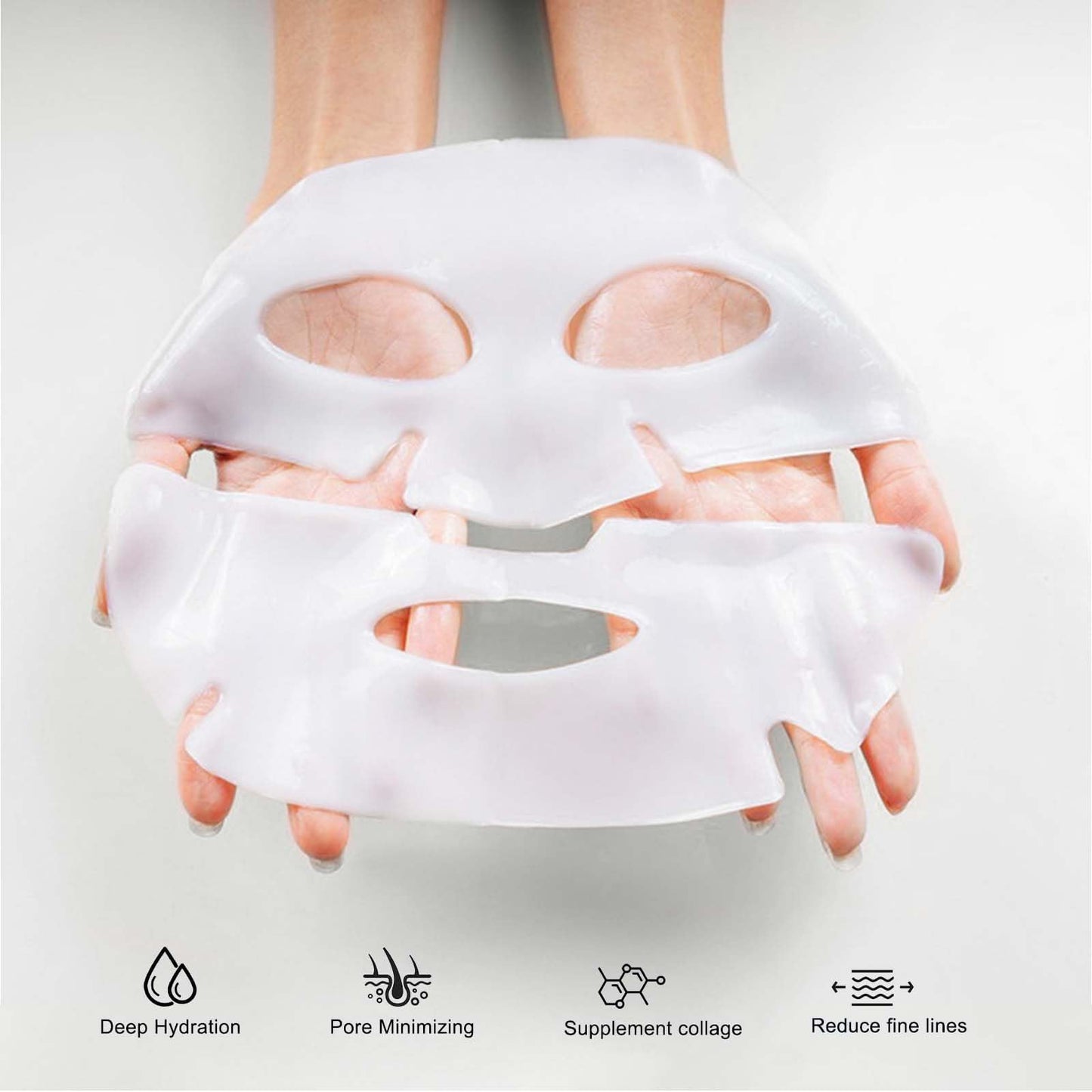IZBEAUVO Collagen Face Mask, 5PCS Collagen Real Deep Mask, Collagen Mask, Face Sheet Masks, Hydrating Face Mask, Face Masks Beauty, Pore Minimizing, Firming, Elasticity Improvement