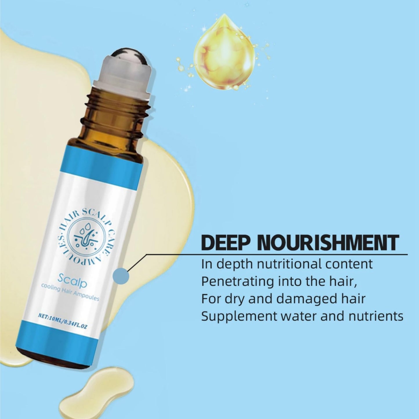 SingHao Hair Growth Roll-On Massage Essence,Hair Growth Serum with Rolling Ball Massage,Scalpy Cooling Hair Ampoule,Strengthening Soothing Hair Essences,Hair Treatment for Hair Loss,Hair Strengthen & Grow