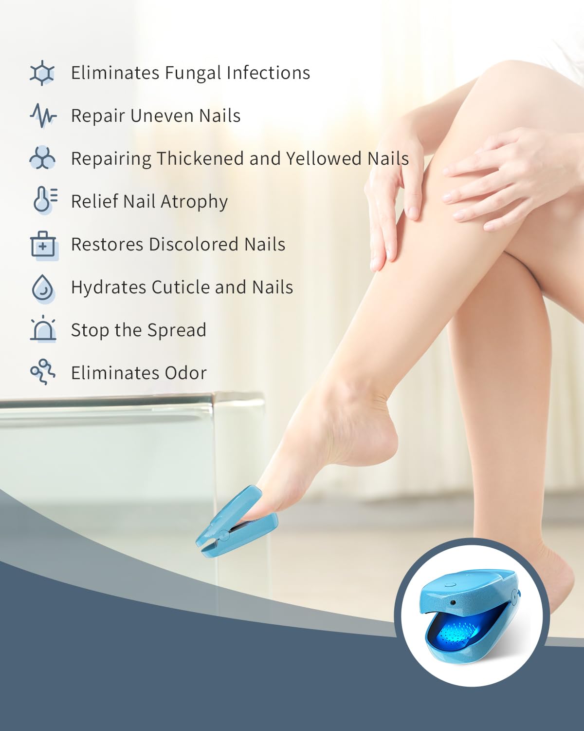 KTS Fungal Nail Treatment,Anti Fungal Nail Treatment For Toenails Extra Strong Laser Device,7 Mins Per Day Blue Light Nail Fungus Treatment For Toenail,Toe Nail Fungal Treatment At Home