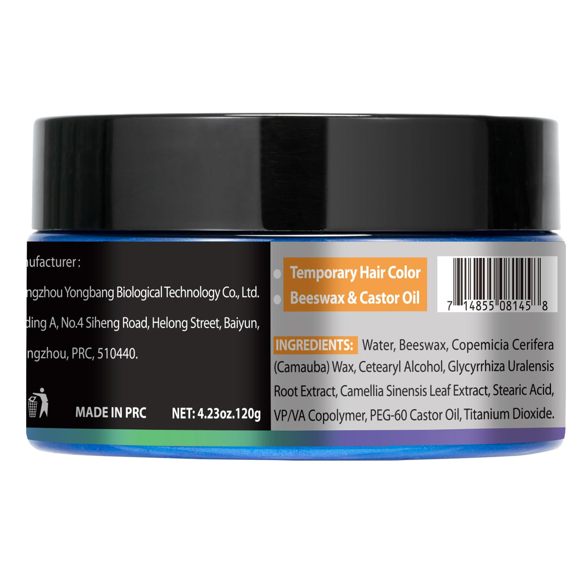 WOZUTUNT Blue Temporary Hair Color Wax Natural Hair Color Wax for Cosplay, Masquerade & Festivals Party – Easy Wash-Out Styling Pomade with Instant Results and Long-Lasting Hold