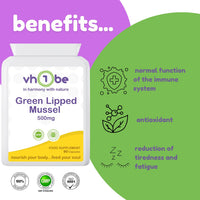vh1be Green Lipped Mussel 500mg 90 Capsules