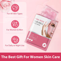 IREV 10 Pack Pink Rose O2 Bubble Face Masks Sheet Foaming Face Mask Purifying Facial Mask for Acne and Pores for Deep Cleansing and Rejuvenating Facial Treatment Mask Beauty Skincare