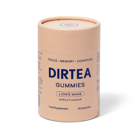 DIRTEA 60 Lion's Mane Mushroom Gummies | 2,400mg / Serving | Vegan, Natural & Sugar Free | with Vitamin B12 & B5 | Focus & Memory Supplement | 60 Gummies (30 Servings) - Apple Flavour