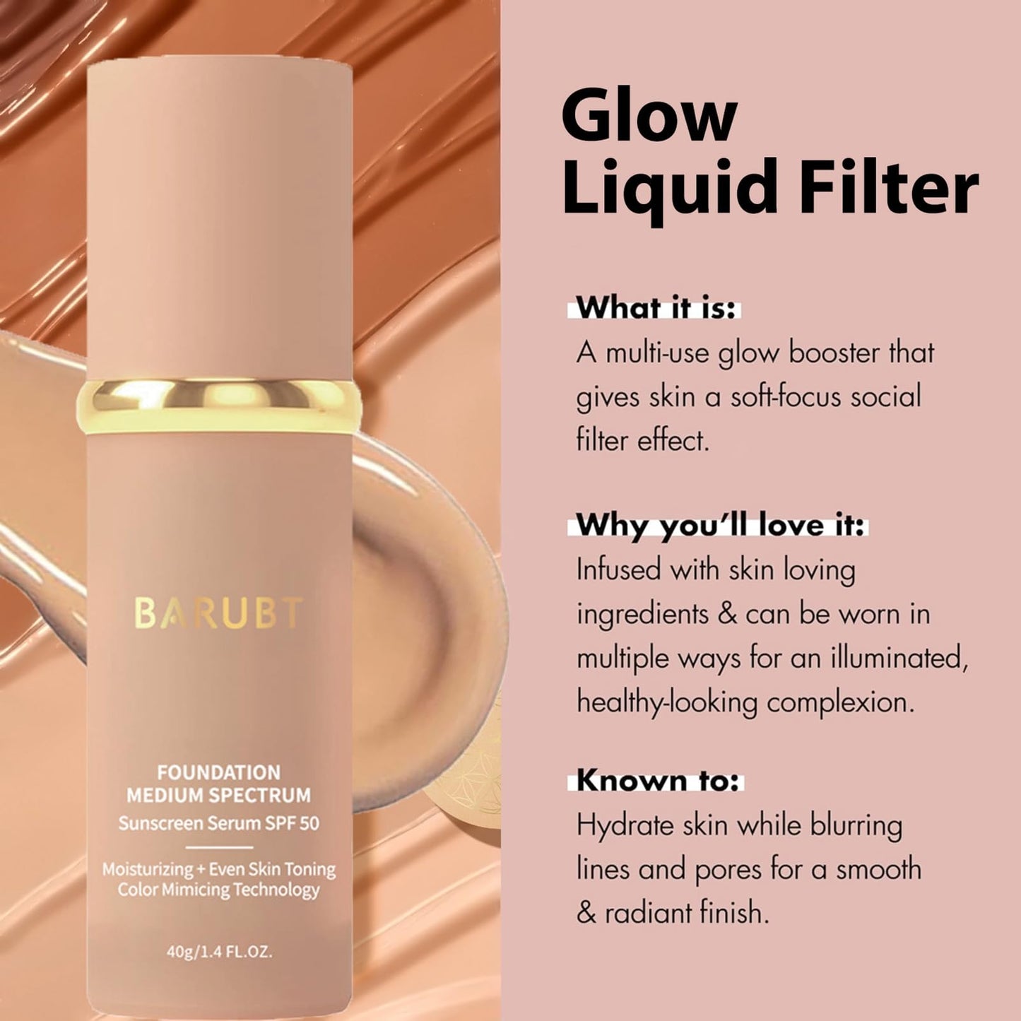 SONGQEE 4 In 1 Foundation Liquid, Hydrating Medium Full Coverage Concealer with Spf 50+, Bio Foundation Light, Color Correcting Primer, Natural Face Base Tone Makeup, Longwearing & Waterproof