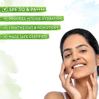 MAMAEARTH Mamaearth HydraGel Indian Sunscreen SPF 50, With Aloe Vera & Raspberry, for Sun Protection 50 g (Pack of 1)