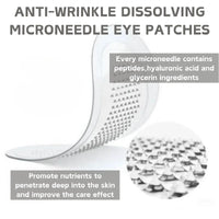 Cureluxe Pack of 3 Micro Needle Patches - Dissolving Microneedle Eye Patches with Vitamin E,Collagen,Hyaluronic Acid - Anti-Wrinkle Microneedle Patches - Collagen Eye Patches for Dark Circles & Puffy Eyes