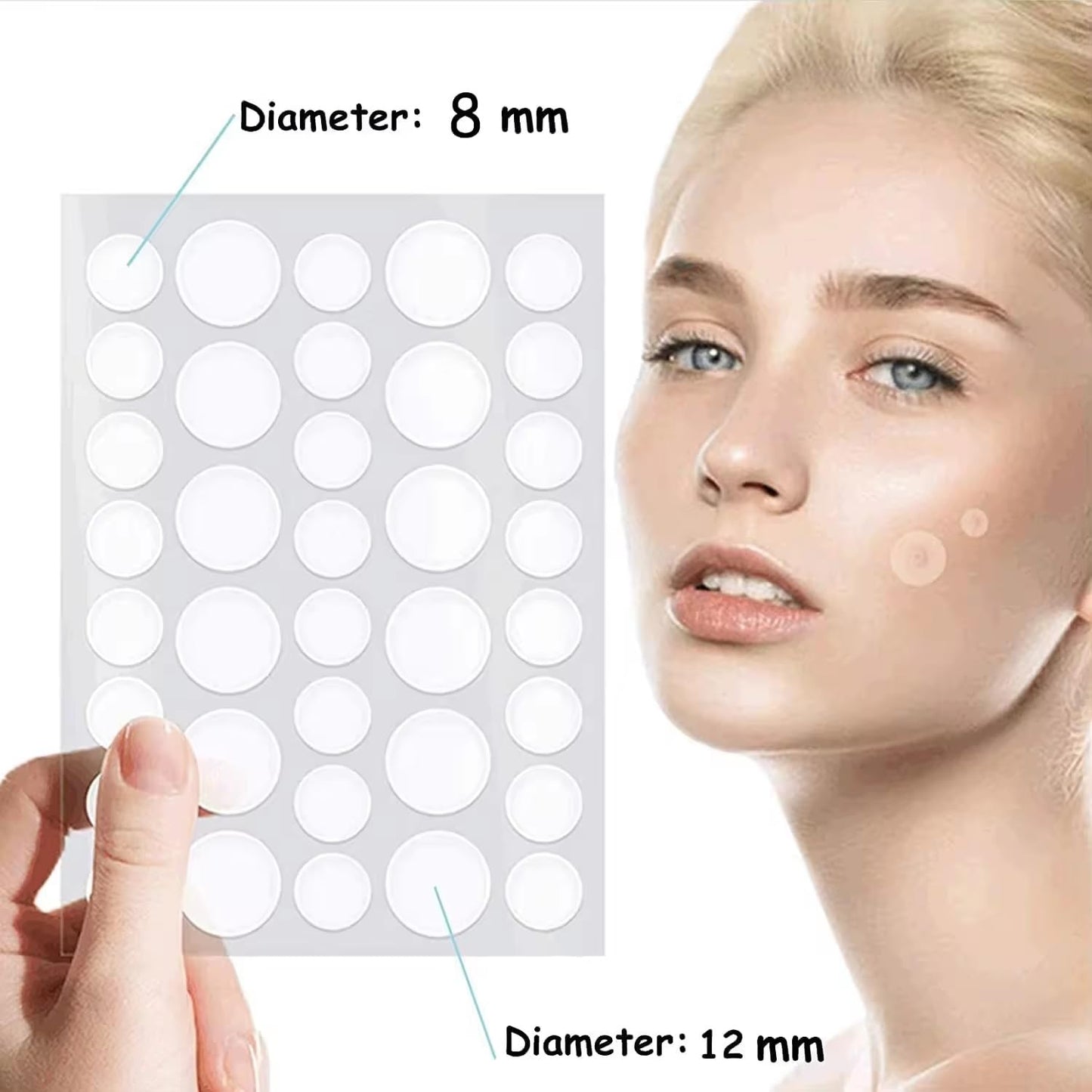 Pimple & Acne Patches, New Formula, Invisible Miracle Spot Cover - Hydrocolloid Acne Dressing Cover, Anti Acne Dots, Cruelty Free & Vegan, Pimple Stickers. (72)