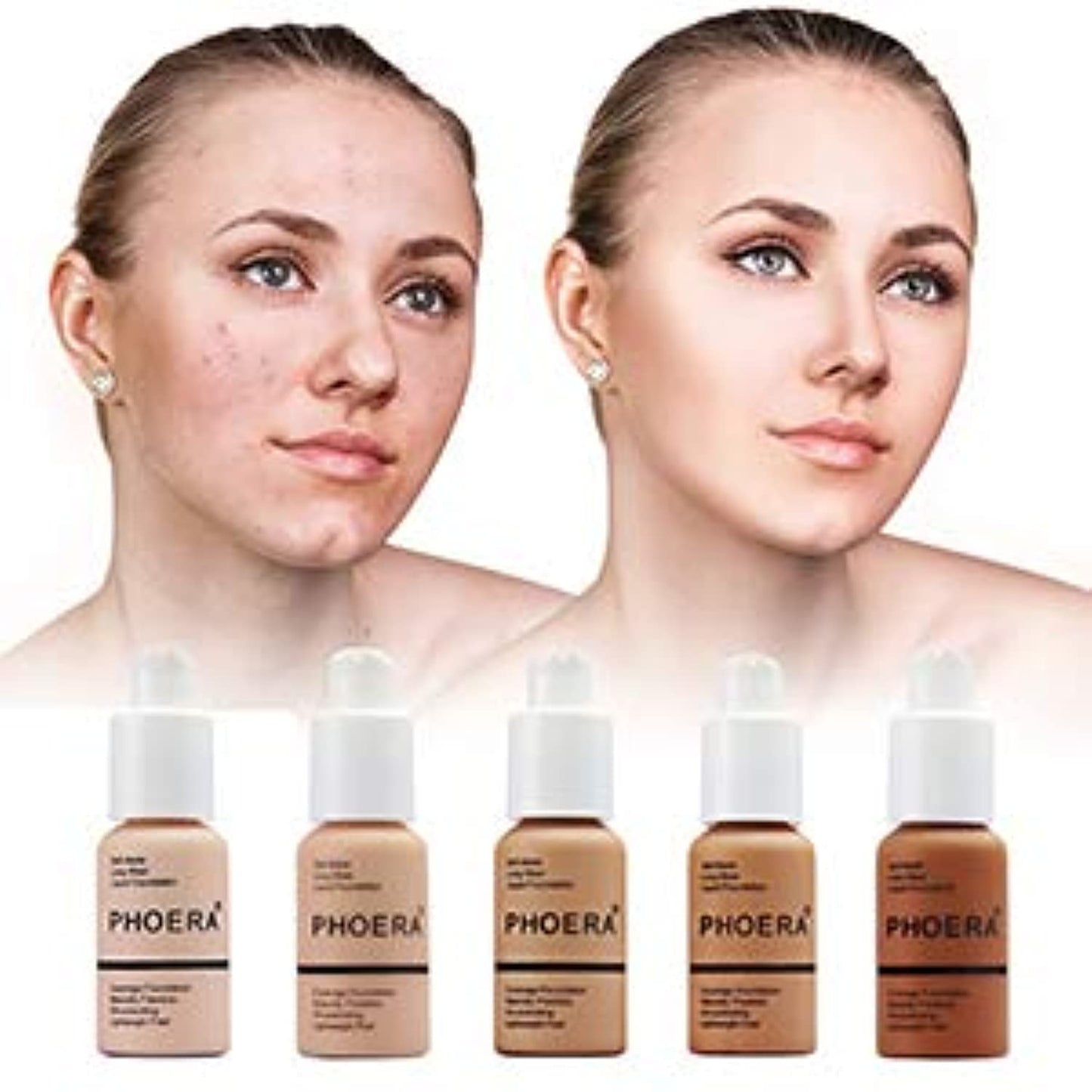 Aquapurity Phoera® Full Coverage Foundation Soft Matte Oil Control Concealer 30ml Flawless Cream Smooth Long Lasting (102 NUDE)