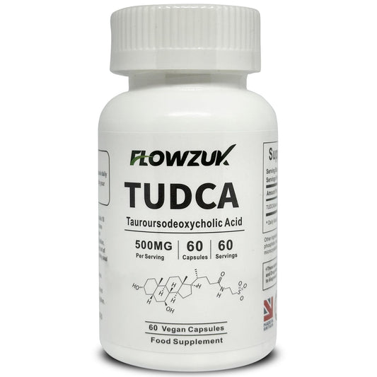 FLOWZUK TUDCA High Strength 60 Capsules - Tauroursodeoxycholic Acid, Liver Support Supplement, Enhances Proper Bile Production, Boosts Digestion and Immune System Support Flowzuk