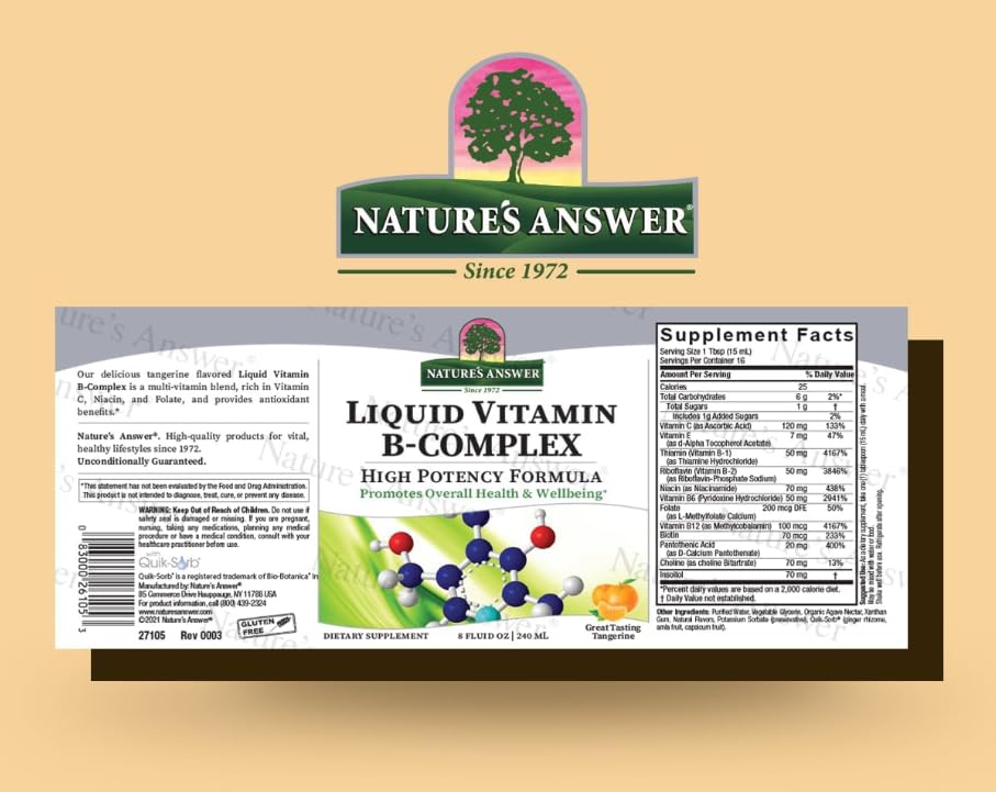 Generic Vitamin B-Complex, Great Tasting Tangerine, 240 ml
