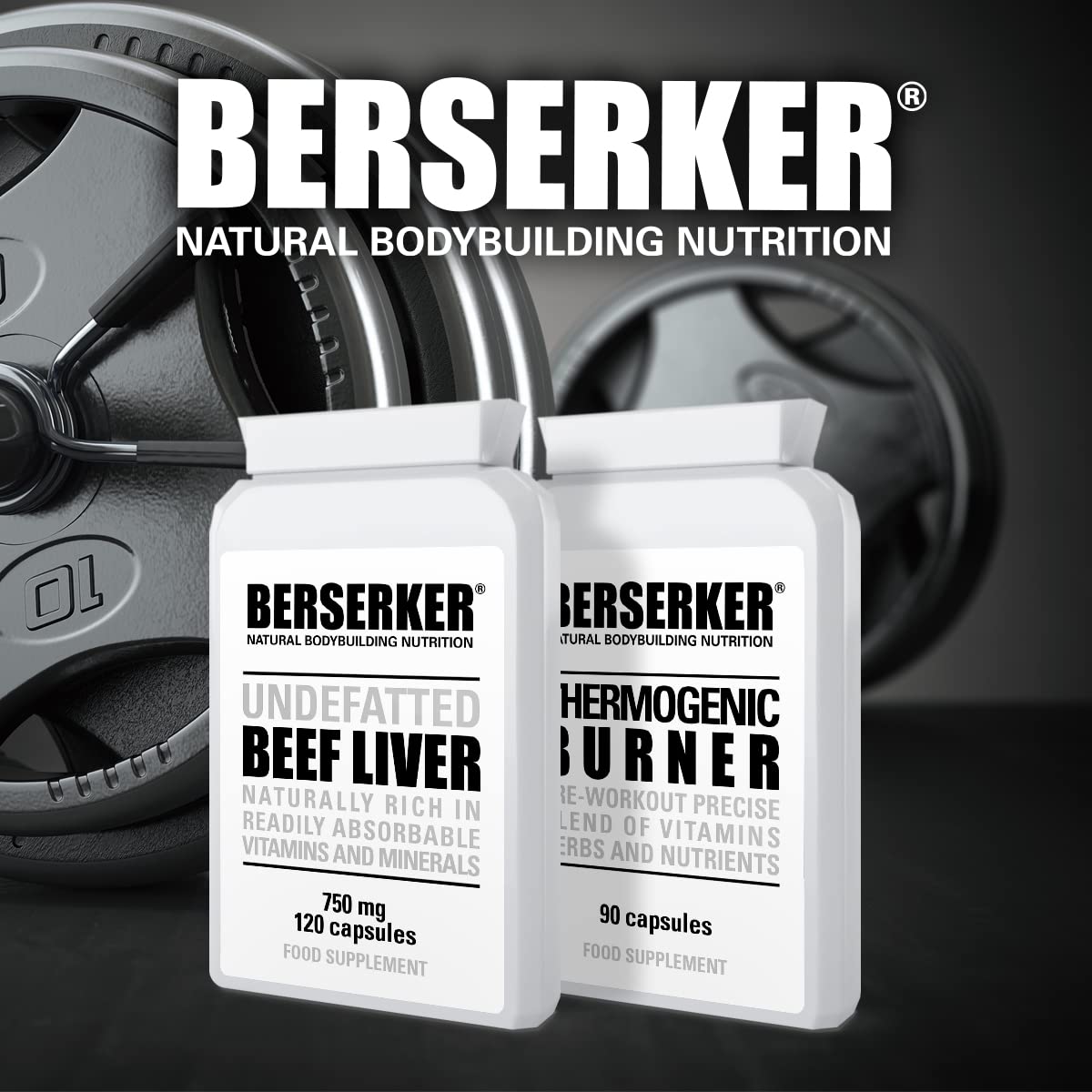 Berserker Desiccated Beef Liver 750mg 120 Capsules Un-defatted Meaning Full Absorption of Naturally Occurring Vitamins and Minerals Found in Beef Liver. Made in The UK.