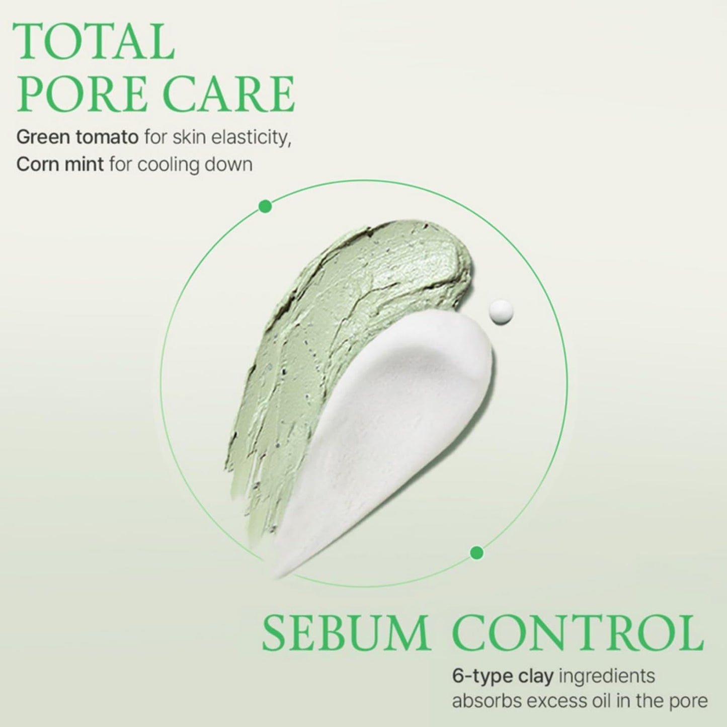 Green Tomato Clay Mask Pore Purifying with 49% Green Tomato Extract Sebum & Clogged Pore Care Exfoliation Fragrance-Free 120g