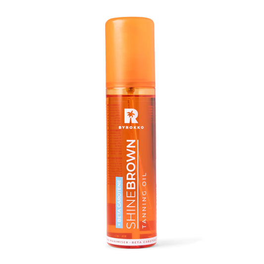 BYROKKO Shine Brown Beta Carotene Tanning Oil (150 ml), Sunbed Tanning Accelerator oil in Sunbeds & Outdoor Sun, the Ultimate Tan Maximiser Oil For a Flawless Tan and Glowing Skin
