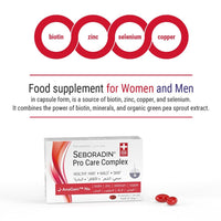Seboradin Food Supplement Biotin Selenium Zinc Copper Vitamins for Skin Hair Nails 30 Capsules Pro Care Complex