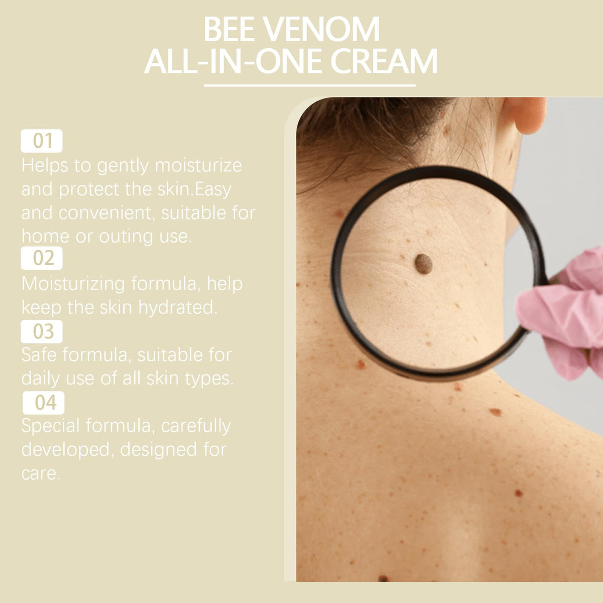 YXtecd Bee Venom All-in-One Cream, Bee Venom Skin Treatment Cream, Multi-Action Skincare Cream, Bee Venom Moisturizing Cream, Bee Venom Cream for All Skin Types
