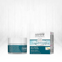 lavera basis sensitiv Anti-Aging Night Cream Q10 - with organic Jojoba-Oil & Shea Butter - Moisture & Care - Cream nourishes & tightens the skin - natural cosmetics - face cream - vegan - organic (1 x 50 ml)