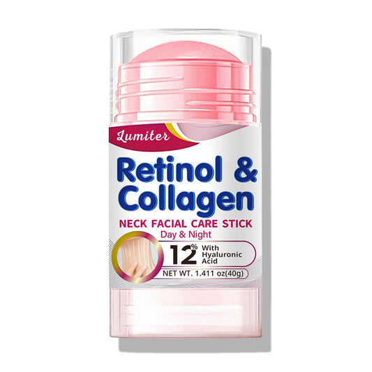 Retinol & Collagen Stick for Face Neck Firming Cream, Moisture Glow Multi Balm Stick, Collagen Face Cream for Anti Wrinkles, Retinol Sticks, Neck Tightening Cream, Moisturizing, 40g