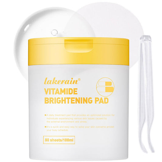 IZBEAUVO Vitamide Brightening Toner Pads, 80 Toner Face Wipes - Vegan Face Hypoallergenic Face Pads With Niacinamide, Sea Buckthorn - Radiance Boost Pads For Clear, Illuminate Skin (Orange-Vitamin)