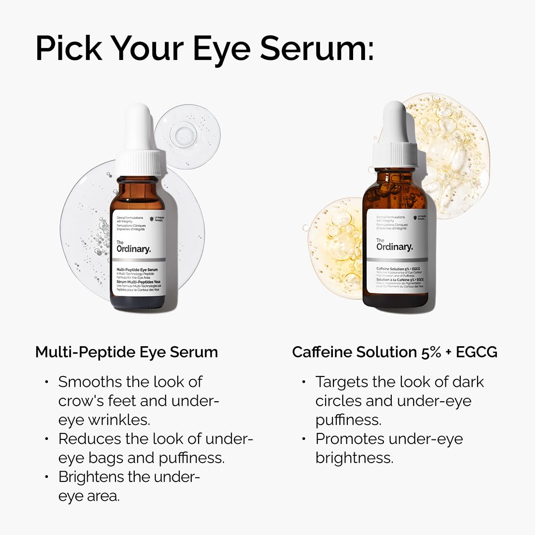The Ordinary Multi-Peptide Eye Serum, Anti-Aging Peptide Serum for Crow’s Feet, Dark Circles & Puffiness, 15ml