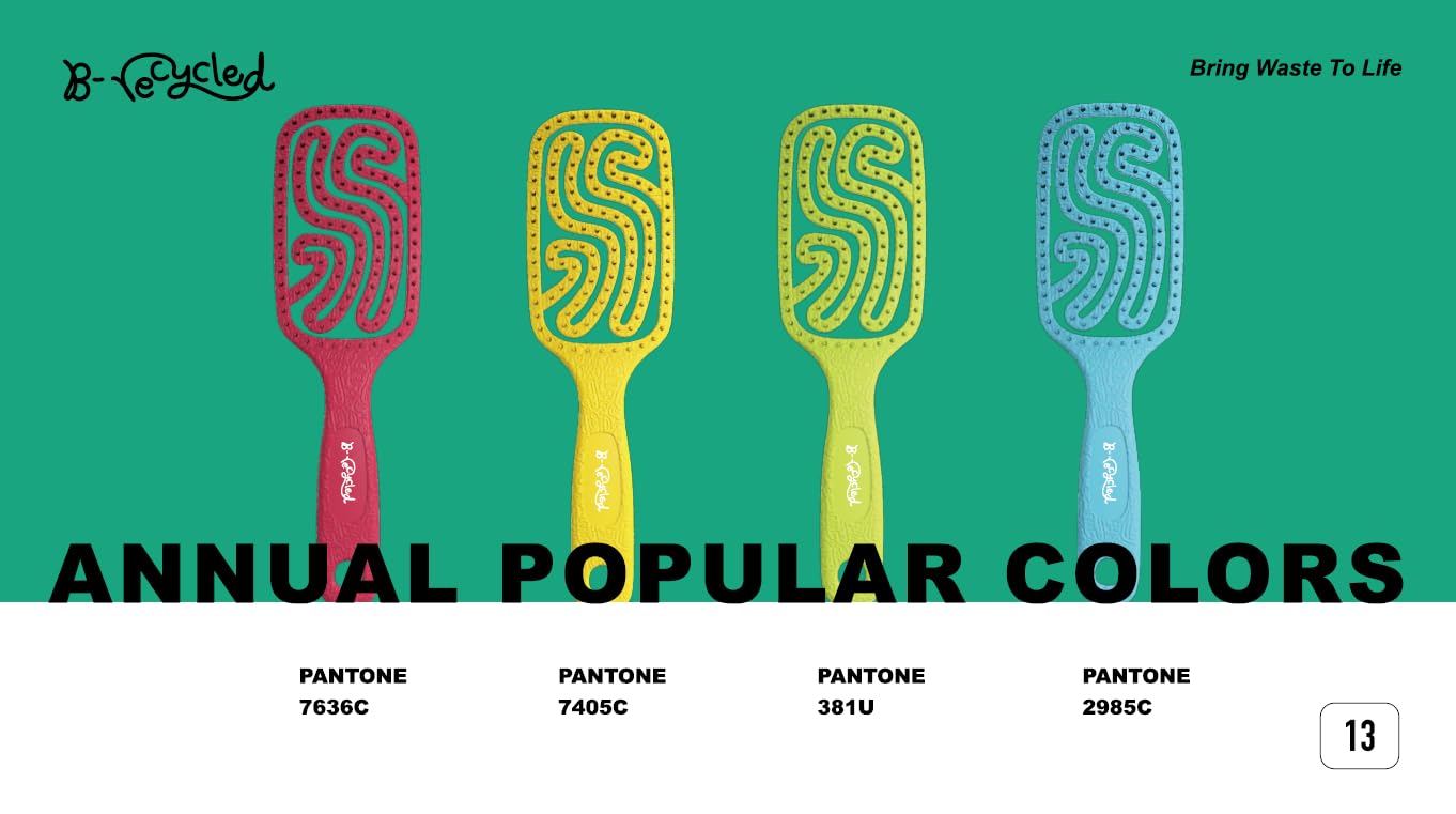 B recycled hair brush (40x230x42, yellow)