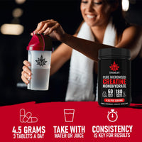 Stronglife Creatine Tablets - 180 Tablets, 4500mg Daily Serving, 1500mg per Tablet, 60-Day Supply, Monohydrate Micronised for Optimal Absorption, Boosts Muscle Growth, Performance, Energy & Hydration