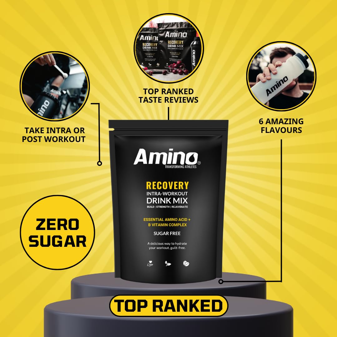 Amino Recovery - EAA & BCAA Intra Workout Powder - 7000mg EAA Amino Acid Recovery Drink & BCAA Powder - Protect Muscle & Aid Recovery - Sugar Free & Vegan (Watermelon, 66 Servings)