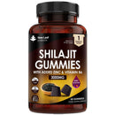 Shilajit Gummies - Enriched with Zinc & Vitamin B6 - High Strength 3000mg Pure Himalayan Shilajit Gummies Providing 50mg Fulvic Acid - Berry Flavoured, Vegan Shilajit Gummies by New Leaf