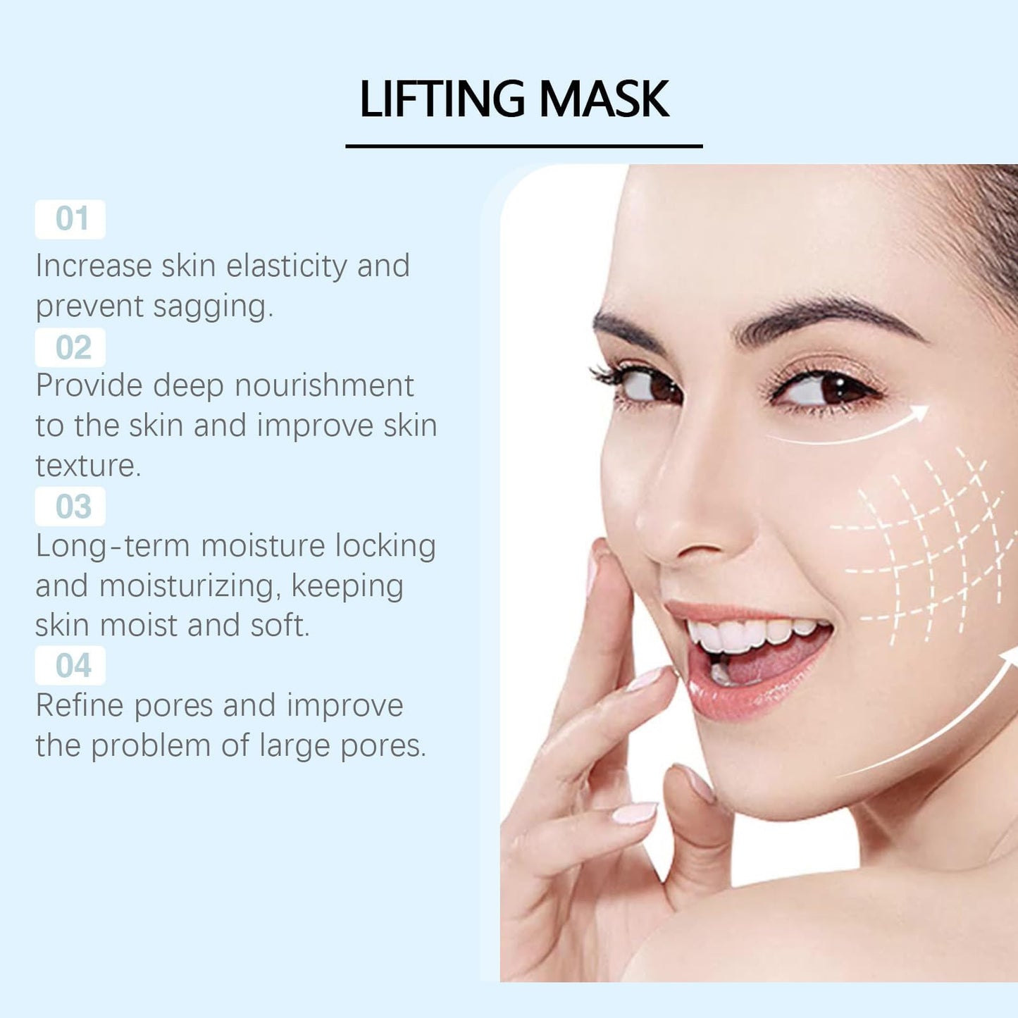 Generic Chinology Chin Mask with Hyaluronic Acid, V Shape Face Tape for Skin Firming & Tightening, Chinology Double Chin Lifting Mask, Gifts for Women and Men(2pcs)