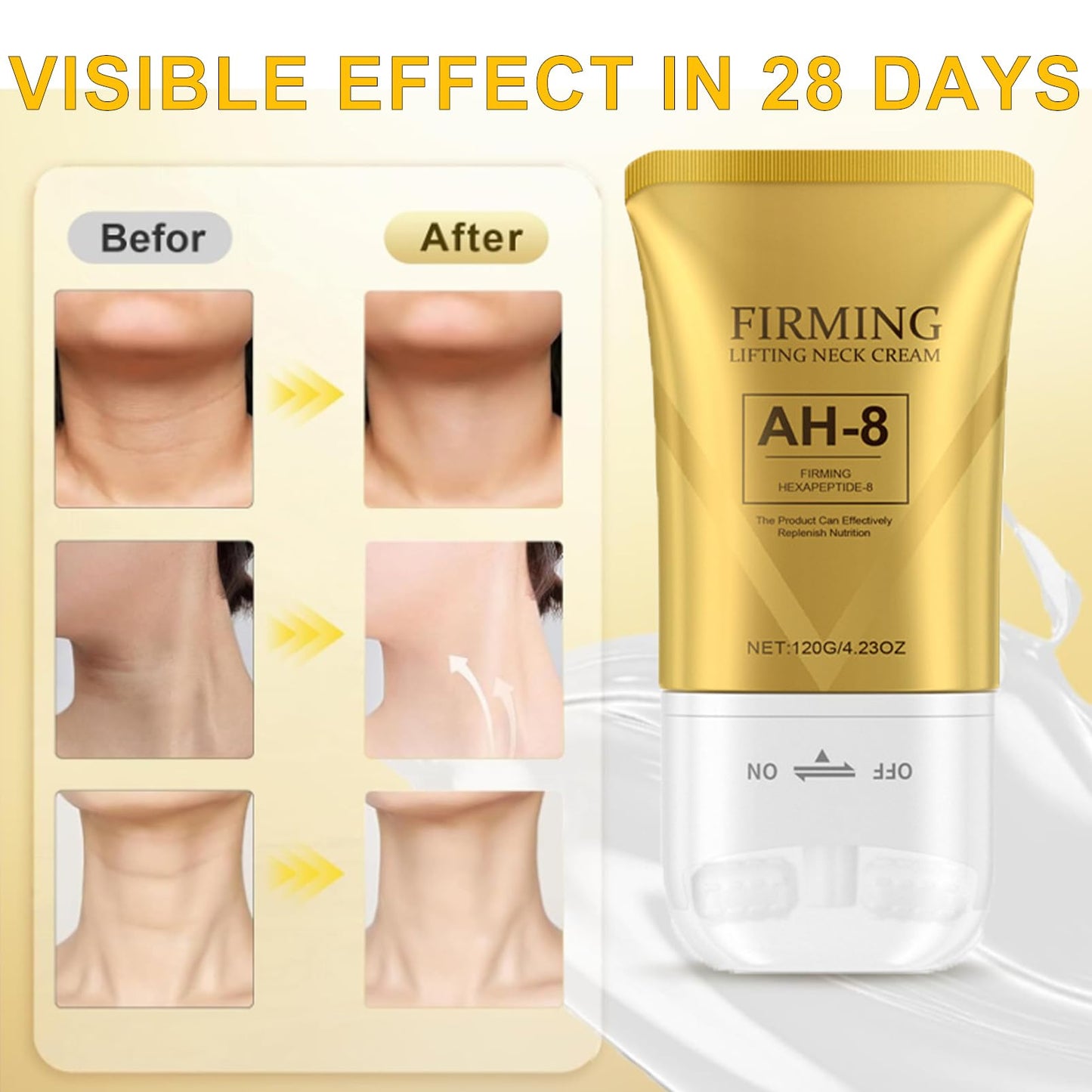 MEITREND Neck Creams for Firming Roller,AH-8 Firming Neck Cream for Sagging Skin,Neck & Eye Care Set,Eye Cream for Dark Circle and Puffy Eye,Tightening & Reduce Double Chin,Skin Tightening Cream Body