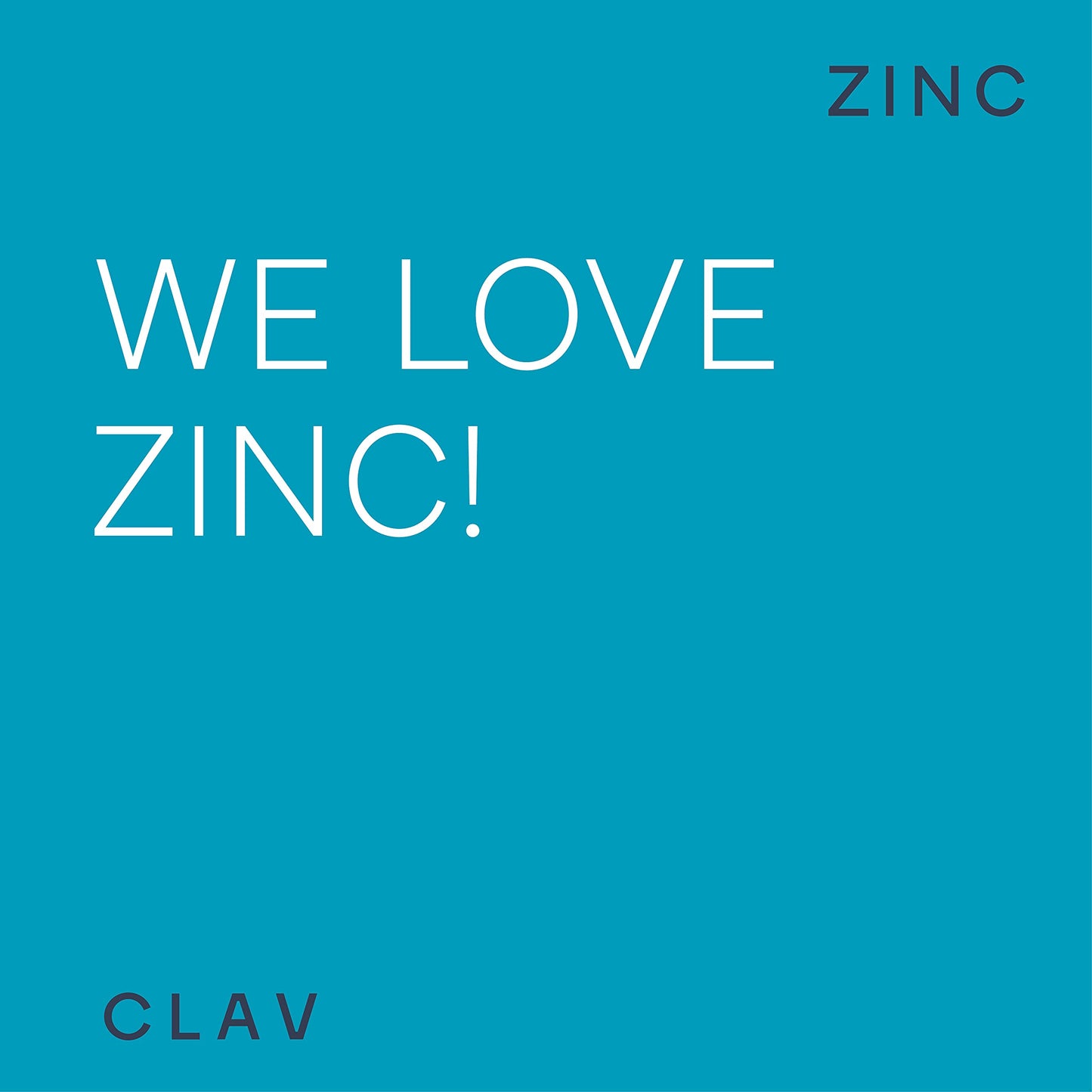 CLAV Zinc 25mg Vegan Certified - 180 Elemental Zinc Tablets in a Jar (6 Months Supply) - High Strength Zinc Bisglycinate Mineral Supplement - Supports Immune System, Hair, Skin & Nails for Women & Men