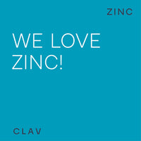 CLAV Zinc 25mg Vegan Certified - 180 Elemental Zinc Tablets in a Jar (6 Months Supply) - High Strength Zinc Bisglycinate Mineral Supplement - Supports Immune System, Hair, Skin & Nails for Women & Men