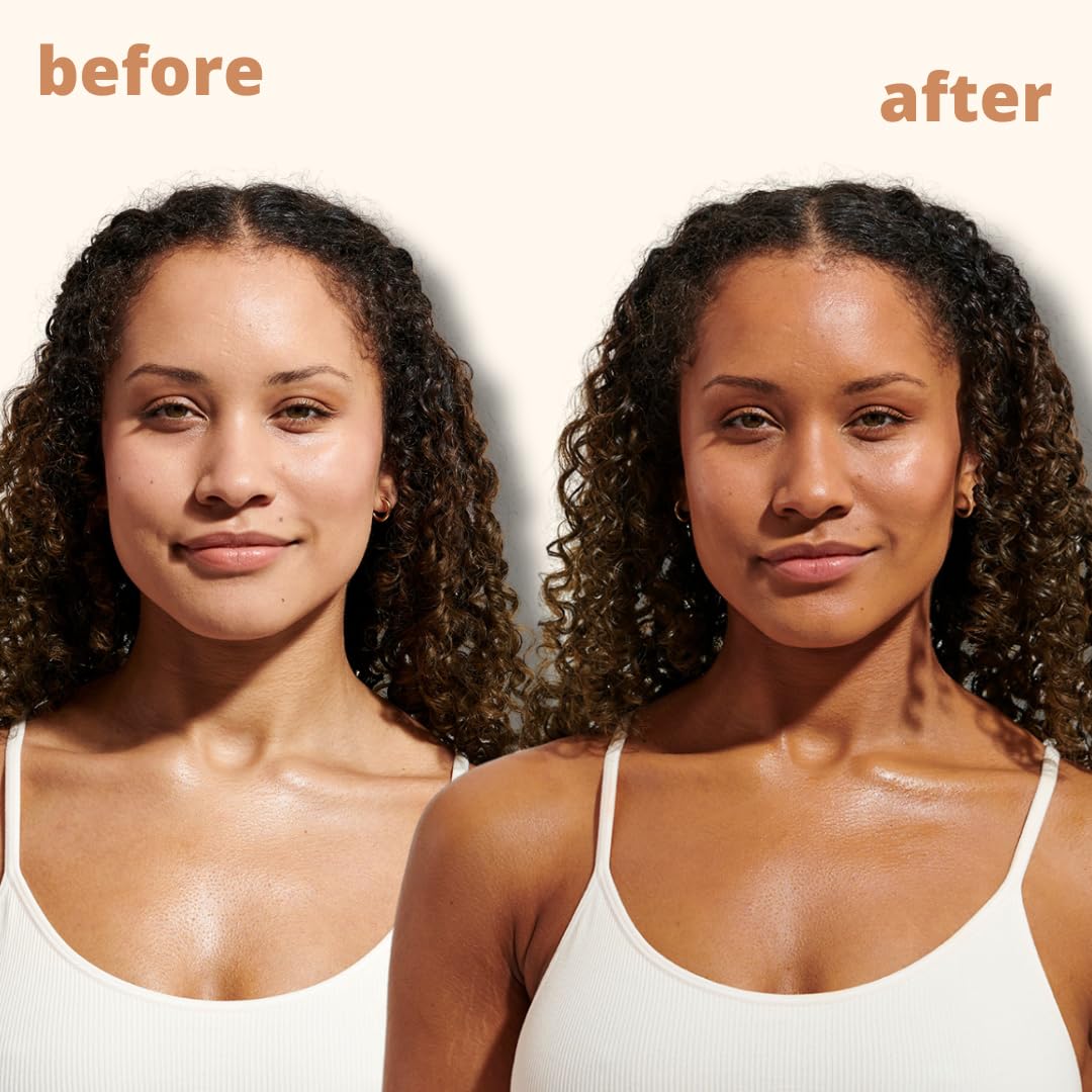 Skinny Tan Notox Moisturising Face Tanning Drops - Gradual Fake Tan Face Serum with Vegan Collagen, Cruelty-Free, Paraben Free & Vegan Skincare - Dark Self Tan, 30ml Plus Miracle Brush