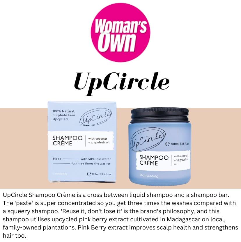 UPCIRCLE UpCircle Shampoo Crème with Rosemary Oil + Pink Berry – Gentle Formulation To Soothe + Cleanse – Coconut + Grapefruit oil – Natural, Vegan + Cruelty-Free