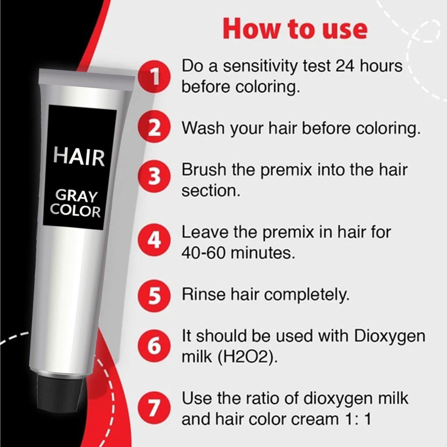 GNAUMORE Silver Gray Hair Dye,Silver Gray Natural Hair Dye Cream,Fashion Permanent Color Cream,Silver Gray Natural Hair Color Cream,Unisex Silver Hair Dye,Grey Permanent Hair Dye, with Two Hair Dye Kits