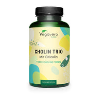 Choline Complex Vegavero® | 3 Forms: Bitartrate, CDP & Phosphatidyl | NO Additives, Lab-Tested | 90 Capsules | Vegan