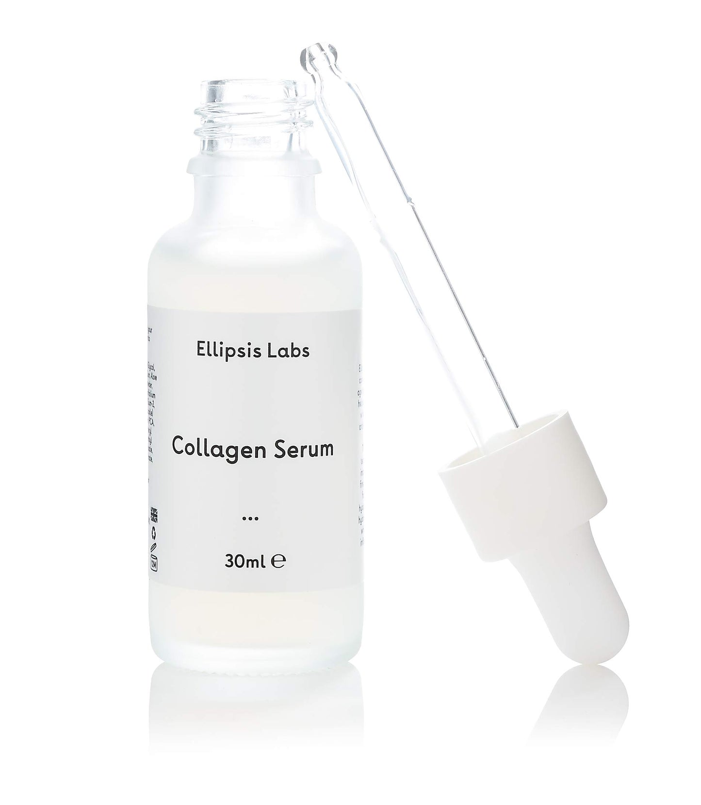 Collagen Serum by Ellipsis Labs. Anti ageing peptide serum with collagen-boosting properties for improving fine lines and wrinkles. 30ml / 1 fl.oz