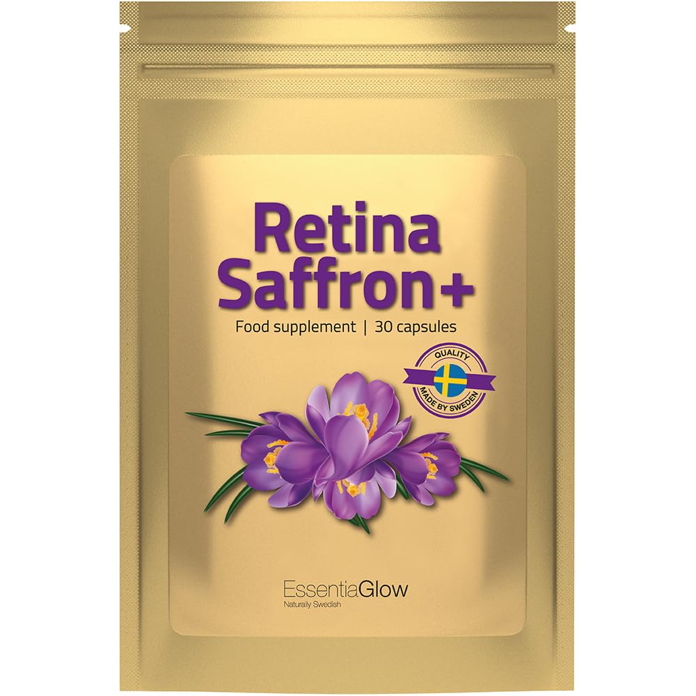 ESSENTIAGLOW Retina Saffron Vision + Capsule | for Eye Health & Vision Support | Natural Antioxidant | 30 Capsules