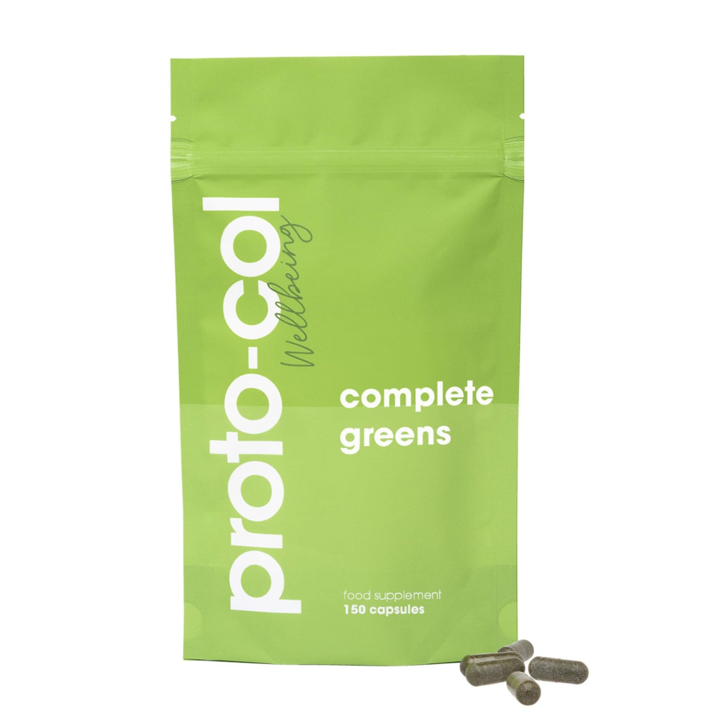 Proto-Col Proto-col | Complete Greens Capsules - 14 Superfoods and Adaptogens Including Ashwagandha & Spirulina | Vegan & Gluten-Free | Advanced Formula | UK Made | 150 Capsules