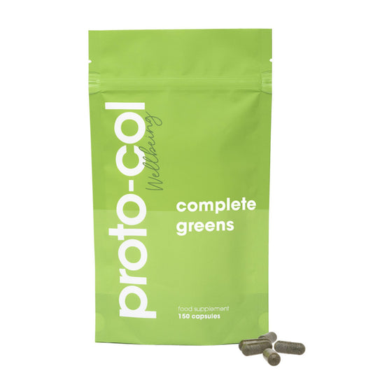 Proto-Col Proto-col | Complete Greens Capsules - 14 Superfoods and Adaptogens Including Ashwagandha & Spirulina | Vegan & Gluten-Free | Advanced Formula | UK Made | 150 Capsules