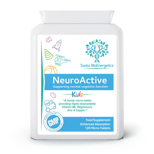 NeuroActive 120 Highly bioavailable Micro-Tablets - Magnesium Citrate, Zinc Picolinate, Copper Glycinate & Vitamin B6 Balanced for Children and Adults - Vegan - UK Made