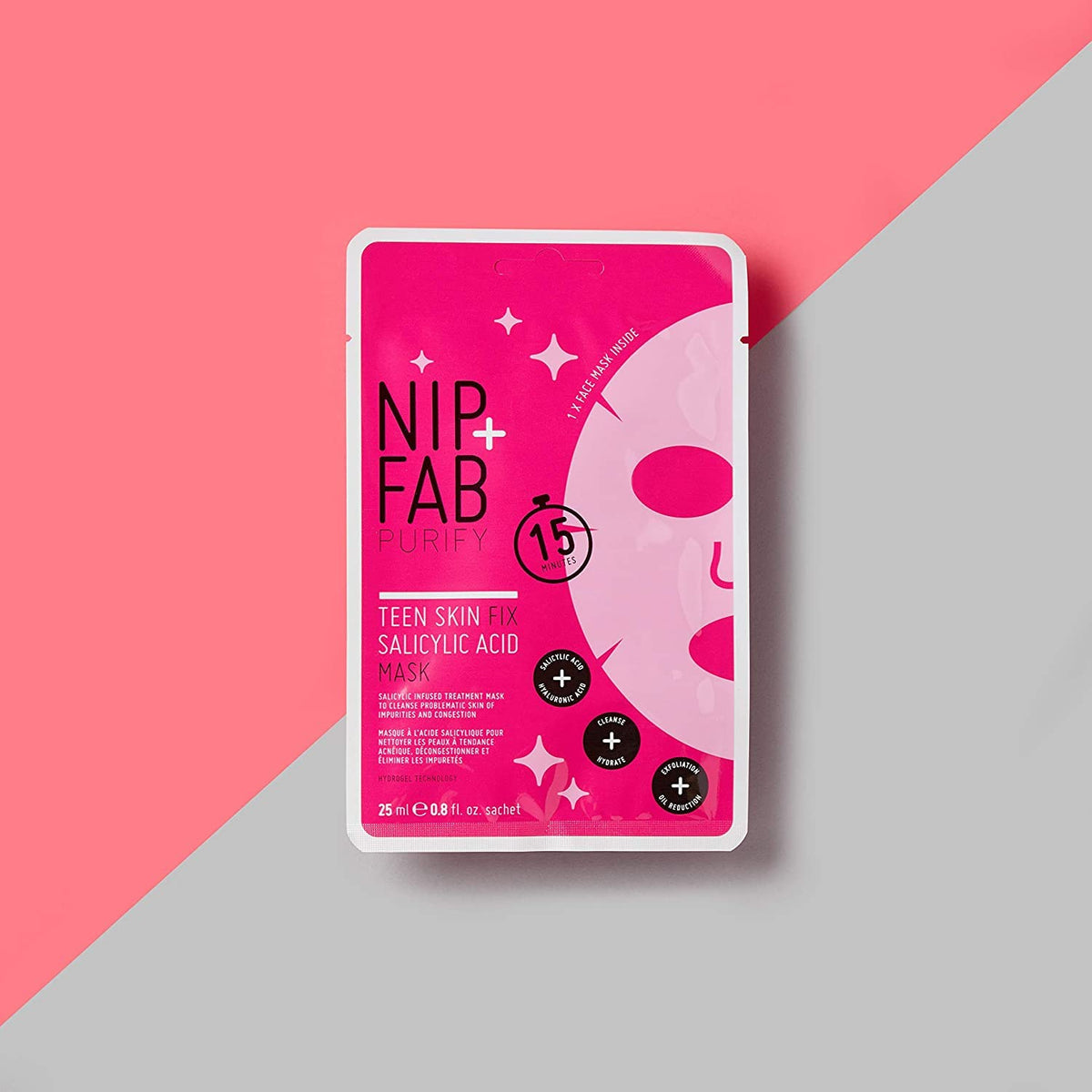 Nip+Fab Nip + Fab Salicylic Acid Fix Sheet Mask for Face with Salicylic Acid, Hyaluronic Acid, Lotus Flower BHA Facial Mask, 24ml