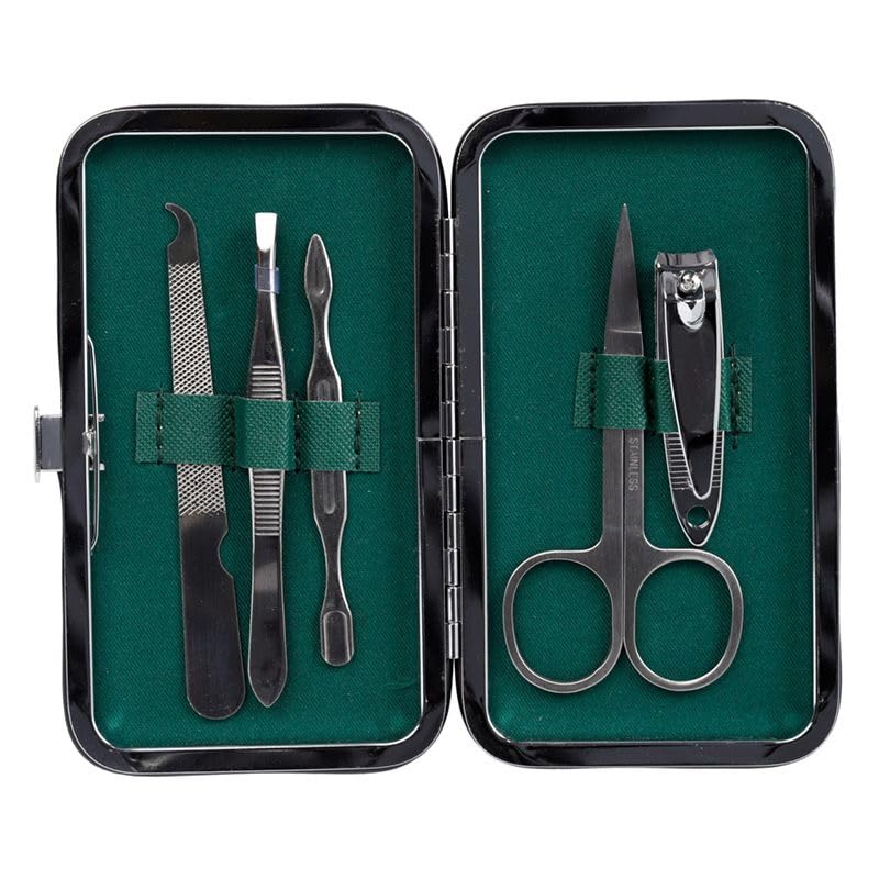 DV Manicure Set For Women Girls Men Boys Nail Tools & Pedicure Kit With Jungle Animals In Luxury Travel Case (Rhino, Giraffe, Tiger)