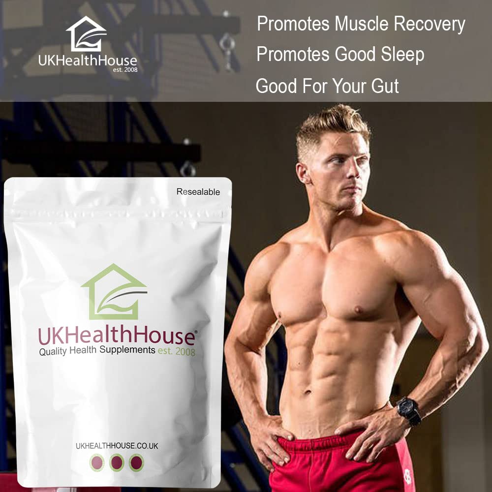 500g UKHealthHouse Glycine Powder 500g - Anti Inflammatory, Sleep Aid - Recovery, GH Release 100% Pure Glycine, Vegan Friendly, Boosts Protein Synthesis, White